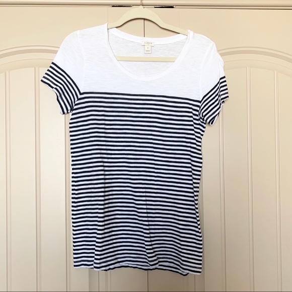 J. Crew Tops - J.Crew Black and White Stripe T-Shirt